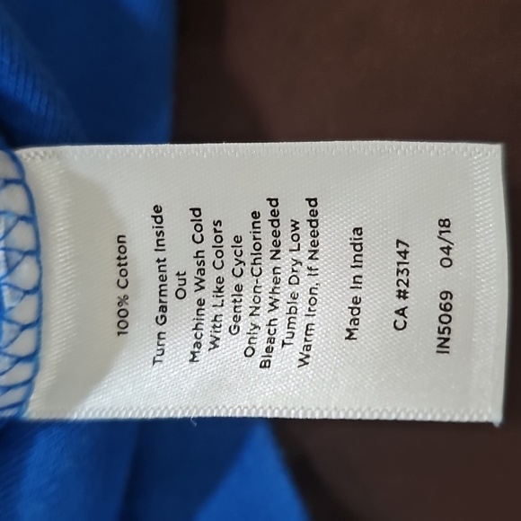 Talbot’s Short Sleeve Lace Trim Interlock Cotton Shift Dress Blue Size Petite M - Picture 6 of 8